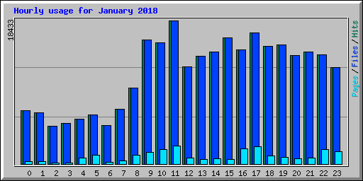 Hourly usage for January 2018