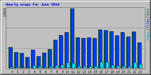 Hourly usage for June 2018